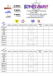 English Worksheet: Bombs Away