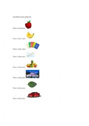 English Worksheet: there is There are