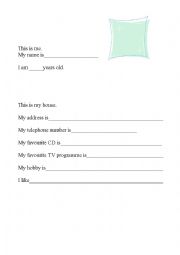 English Worksheet: This is me