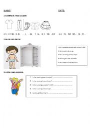 English Worksheet: Clothes and descriptions