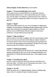 English Worksheet: Johnny Delgado, Private Detective book summary