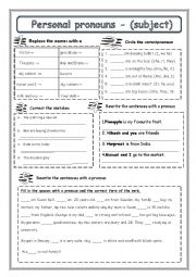 Personal Pronouns Subject