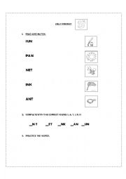 English Worksheet: JOLLY PHONICS FIRST GROUP 