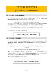English Worksheet: Future Continuous and Future Perfect