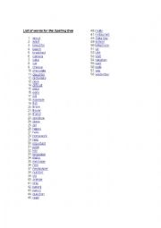 English Worksheet: list of words for spelling bee