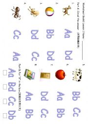 English Worksheet: A~D
