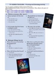 English Worksheet: TV series lisening 