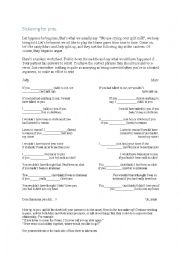 English Worksheet: Bickering for pros worksheet (type 3 if-clauses and others)
