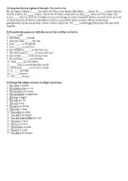 English Worksheet: Subject pronouns and to be