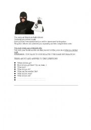 English Worksheet: Bank robbery