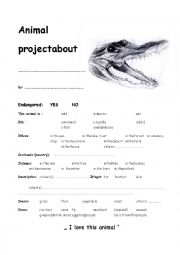 English Worksheet: Crocodille project