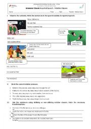 English Worksheet: Reported Speech and Relative Clauses