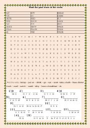 English Worksheet: Simple past word search