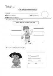 English Worksheet: parts of the body 