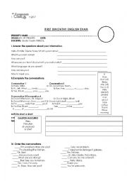 English Worksheet: personal information 