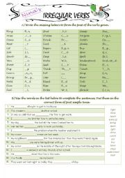English Worksheet: Irregular Verbs Spelling 2