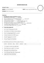 English Worksheet: present perfect 