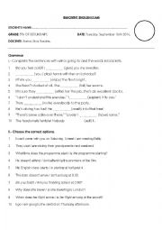 English Worksheet: future