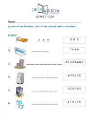 English Worksheet: TEST HOUSE FURNITURE