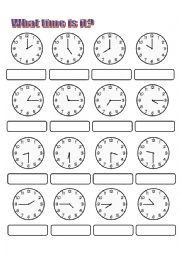 English Worksheet: Telling time