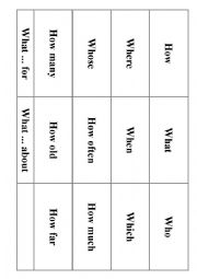 English Worksheet: Question words