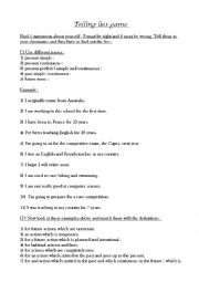 English Worksheet: The lying game - Icebreaker