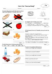 English Worksheet: Fod and drinks