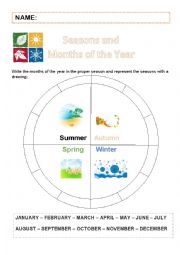 English Worksheet: Seasons and months of the year