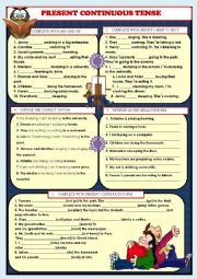 English Worksheet: PRESENT CONTINUOUS ACTIVITY