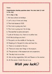 English Worksheet: a visit to the city