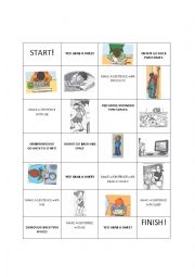English Worksheet: Present continuous board game