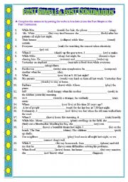 English Worksheet: Past simple & Past Continuous (with key)