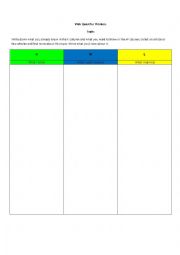 English Worksheet: Information Literacy Tools ( KWL, Q-Matrix, Six Thinking Hats)