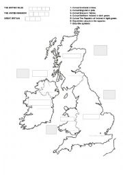 English Worksheet: THE BRITISH ISLES MAP