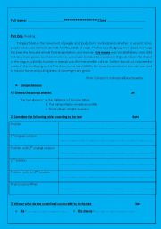 English Worksheet: An invention  profile of transportation