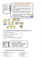 English Worksheet: The Simpson Family