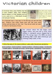 English Worksheet: Nineteenth century Victorian children s jobs