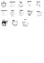 English Worksheet: animals