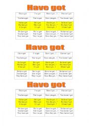 English Worksheet: Have got