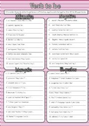 English Worksheet: Verb to be