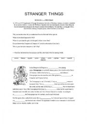 English Worksheet: stranger things worksheet