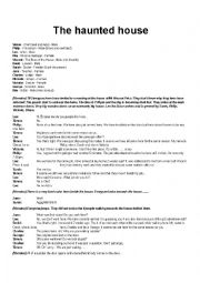 English Worksheet: Haunted house play (13 characters) JOBS