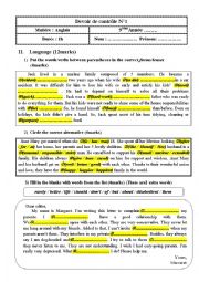 English Worksheet: mid semester 1 test 9th form language part