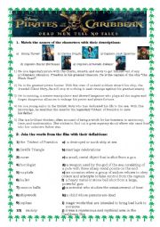 English Worksheet: the pirates of caribbean: dead men tell no tales