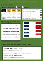 English Worksheet: Text Comprehension Test - Comparatives, Superlatives and Past Tense