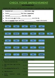English Worksheet: Text Production Test - Comparatives, Superlatives and past tense