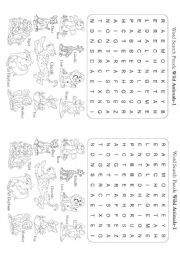 Animals word-search