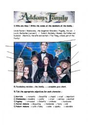 English Worksheet: Addams Family 