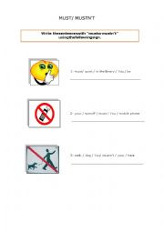 must / mustnt / rules / modals / prohibitions 