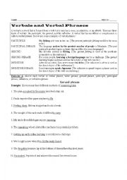 English Worksheet: verbals & verbal phrases